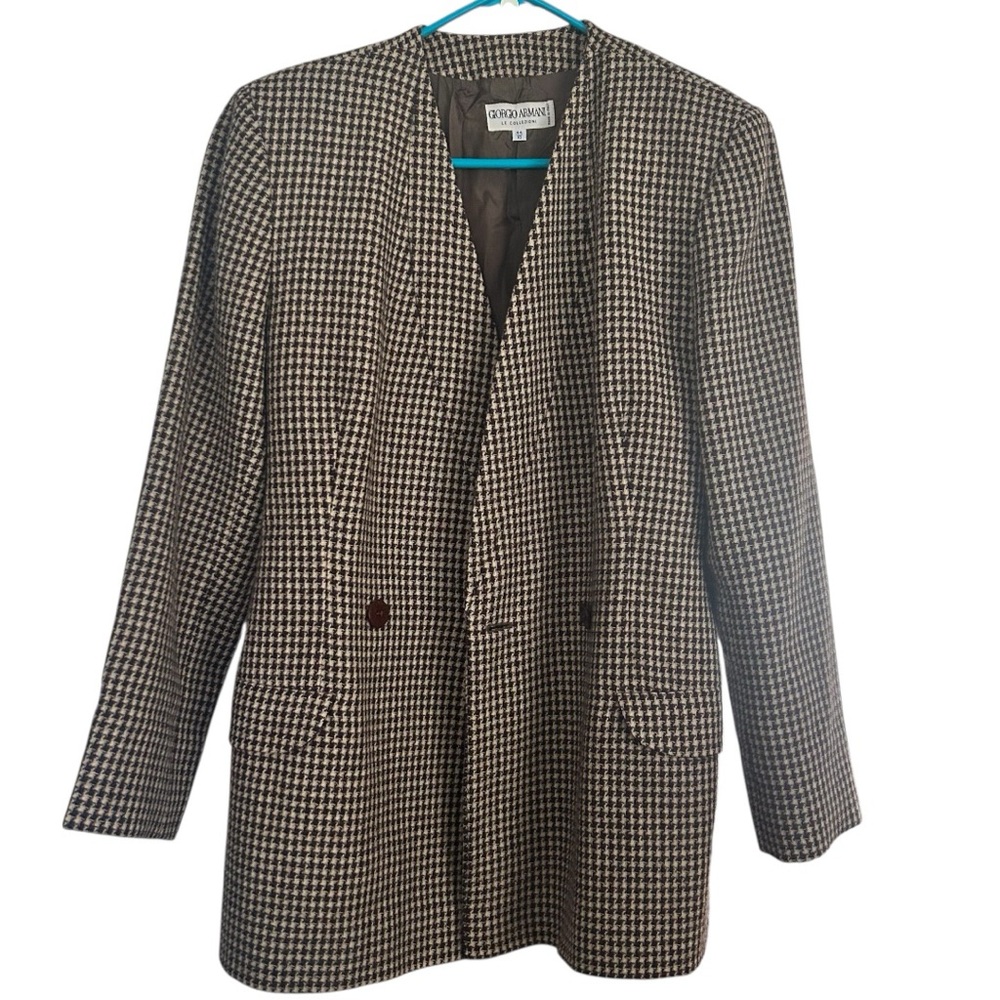 Vintage Giorgio Armani Houndstooth Womens Blazer 10 80s/90s Blazer